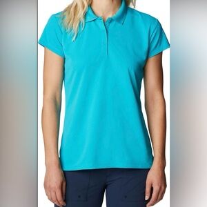 COLUMBIA WOMENS POLO, “ DOLPHIN”size large